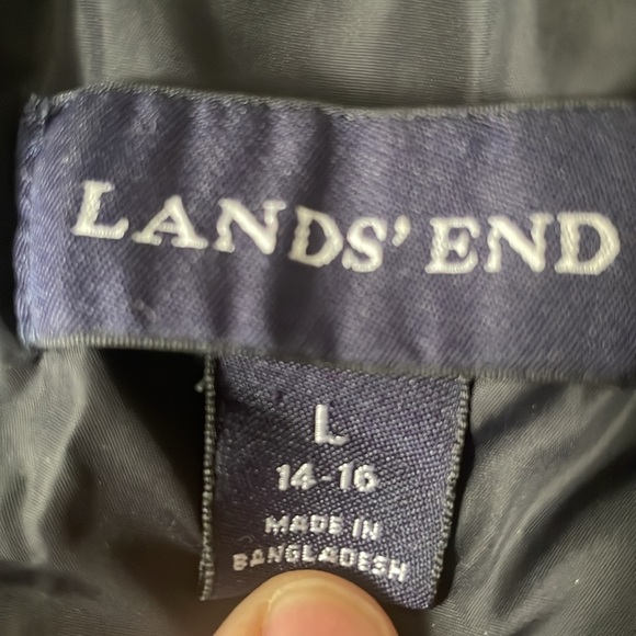 Lands' End Womens L Black Puffer Vest Winter Layering Outdoors Classic Preppy - Picture 4 of 6